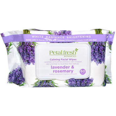 Blütenblattfrisch, pflanzliche Inhaltsstoffe, beruhigende Gesichtstücher, Lavendel und Rosmarin, 60 Tücher