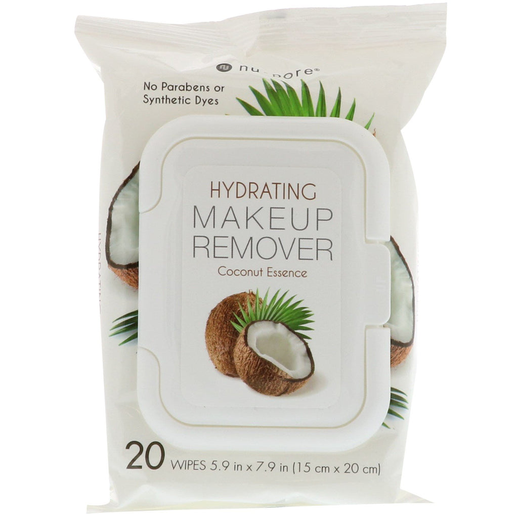 Nu-Pore, Hydrating Makeup Remover, Coconut Essence, 20 Wipes