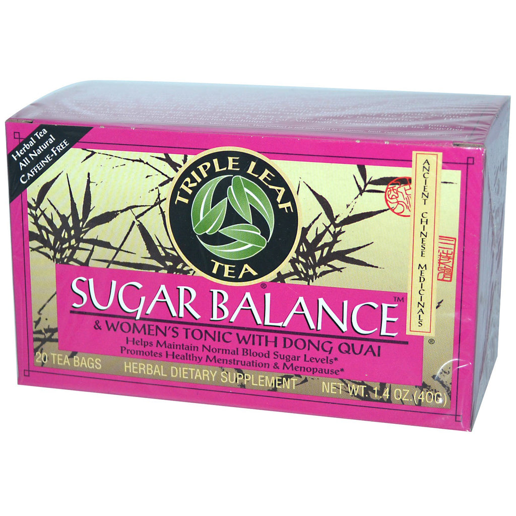 Triple Leaf Tea, Sugar Balance, Caffeine-Free, 20 Tea Bags, 1.4 oz (40 g)