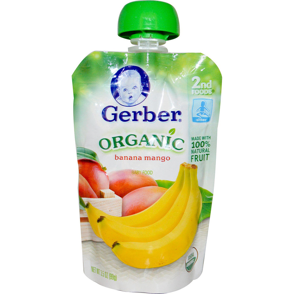 Gerber 2nd Foods Comida para Bebê Banana Manga 3,5 oz (99 g)