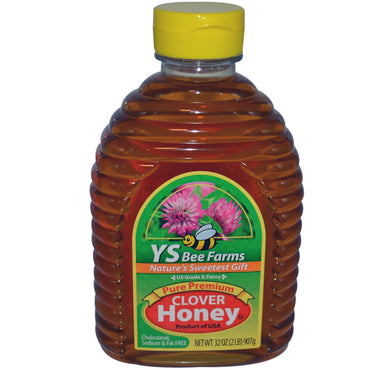 YS Eco Bee Farms, Miel de trèfle pur de qualité supérieure, 32 oz (2 lb) 907 g