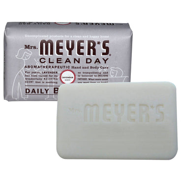 Mrs. Meyers Clean Day, Daily Bar Soap, Lavender Scent, 5.3 oz (150 g)