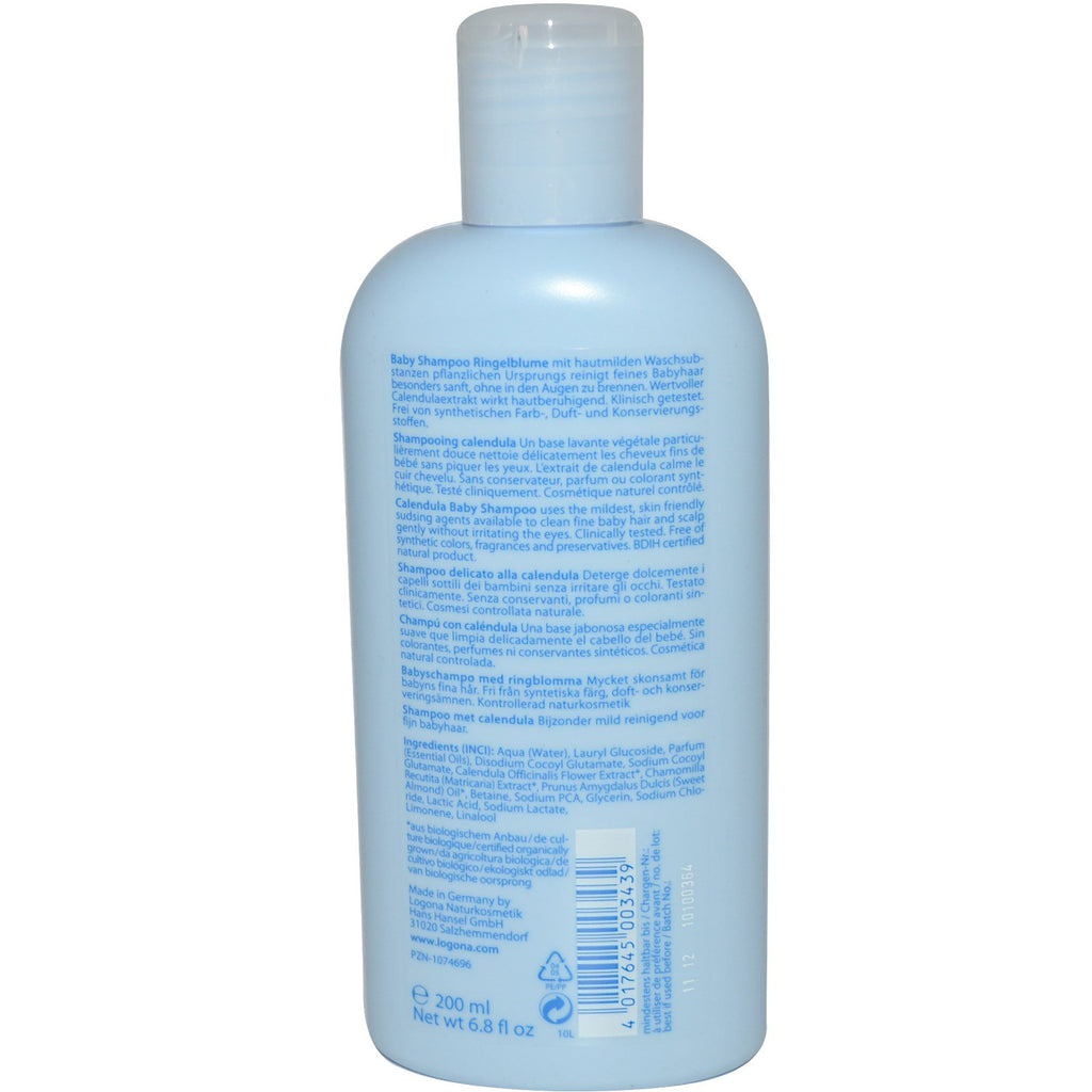 Logona Naturkosmetik Shampoo para Bebê Calêndula 200 ml (6,8 fl oz)