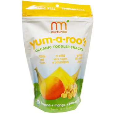 NurturMe Snacks para niños pequeños Yum-A-Roo's Plátano + Mango + Piña 1 oz (28 g)
