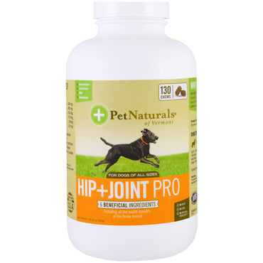 Pet Naturals of Vermont, Hip + Joint Pro, for hunder, 130 tygger