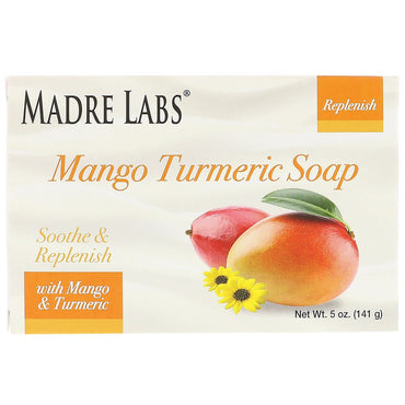 Madre Labs, マンゴーターメリック、固形石鹸、ビタミンE、シアバター、アボカド、ホホバ、ココアバター入り、5オンス (141 g)