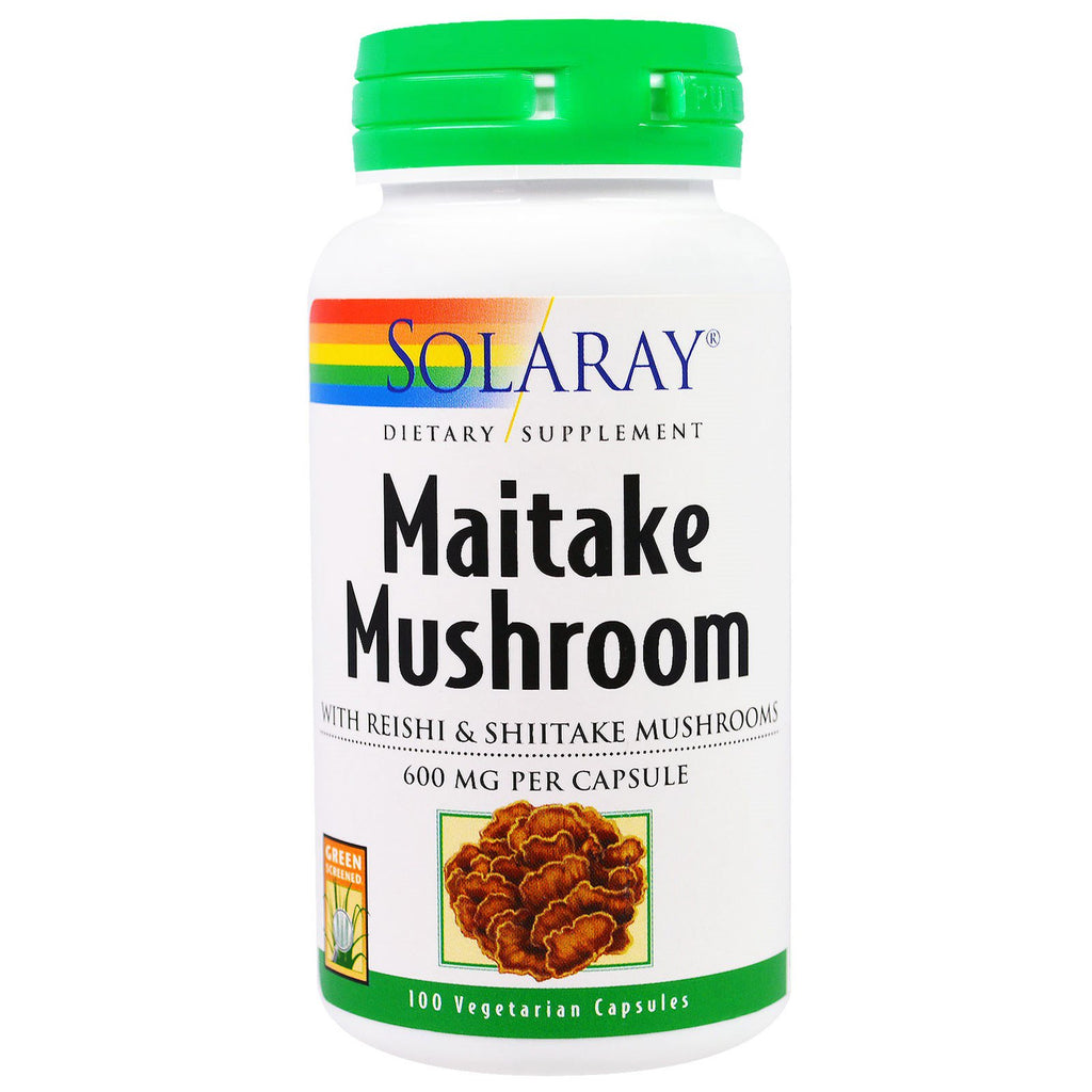 Solaray, Maitake-paddenstoel, 600 mg, 100 vegetarische capsules