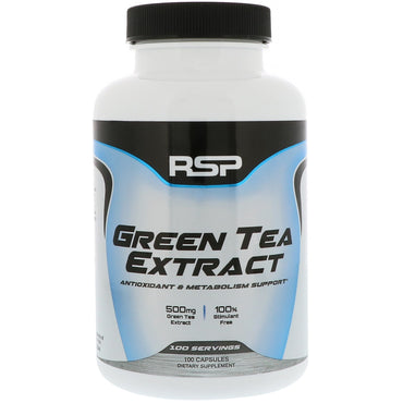 RSP Nutrition, Extrait de thé vert, 500 mg, 100 gélules