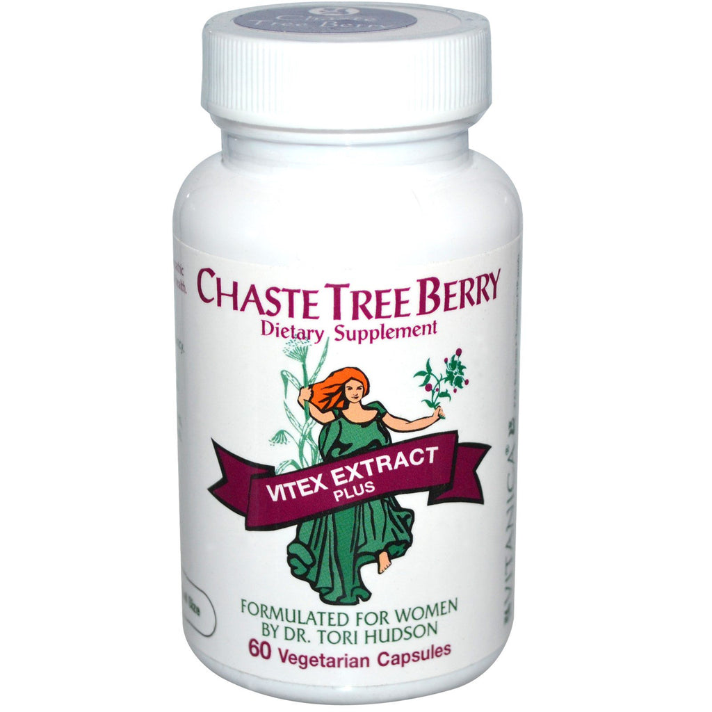 Vitanica, Chaste Tree Berry, Vitex Extract Plus voor vrouwen, 60 Veggie Caps