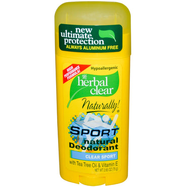 21st Century, Herbal Clear Naturally!, Sport Natural Deodorant, Clear Sport, 2,65 oz (75 g)