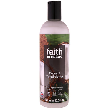 Faith in Nature, Acondicionador, para cabello normal a seco, coco, 13,5 fl oz (400 ml)
