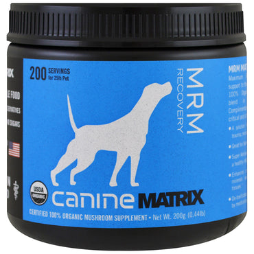 מטריקס כלבים, MRM Recovery, אבקת פטריות, 0.44 פאונד (200 גרם)