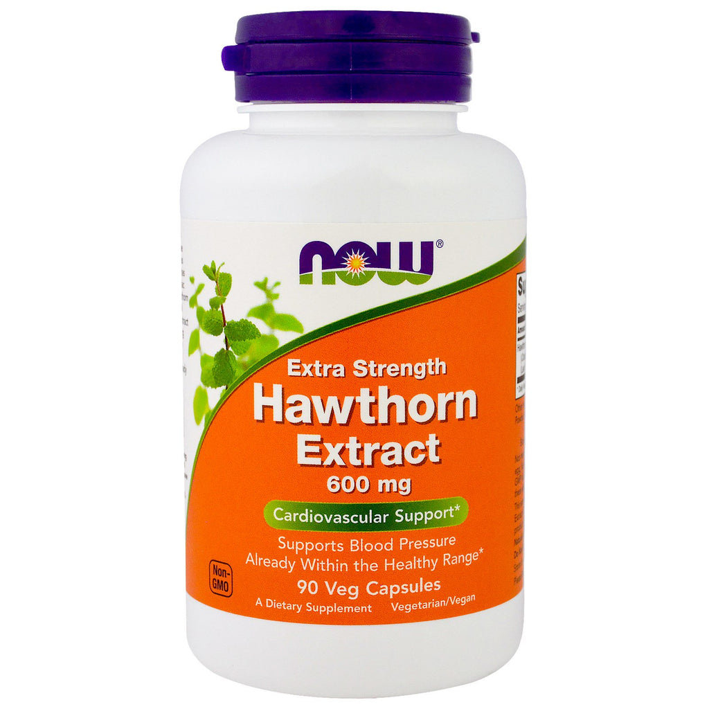 Now Foods, estratto di biancospino, forza extra, 600 mg, 90 capsule vegetali