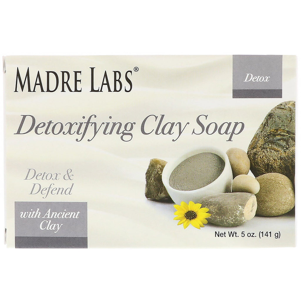 Madre Labs, Detoxifying Clay, Bar Soap, Eucalyptus & Peppermint, with Ancient Clay, 5 oz (141 g)