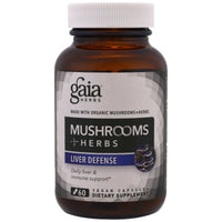 Gaia Herbs, Champignons + Herbes, Défense du Foie, 60 Capsules Végétales