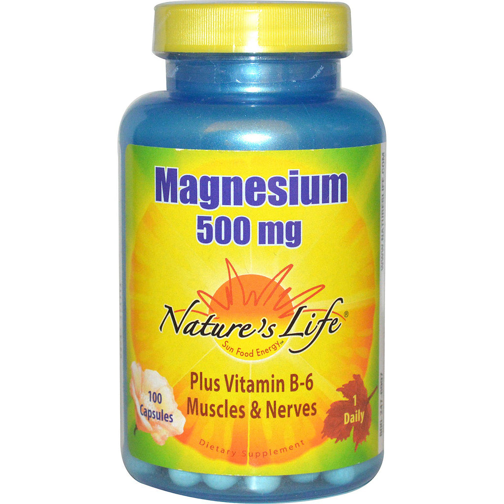 Nature's Life, Magnésio, 500 mg, 100 Cápsulas