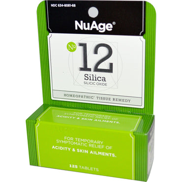 Hyland's, NuAge, sílice n.º 12, óxido de silícico, 125 tabletas
