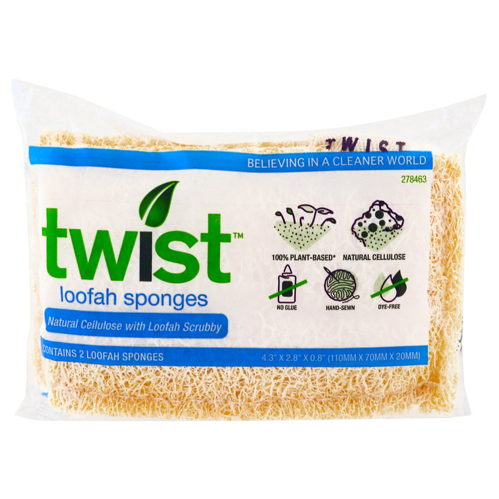 Twist, Loofah Sponges, 2 Pack