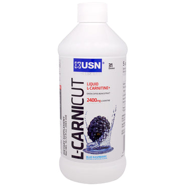 USN, série Cutting Edge, L-Carnicut, framboise bleue, 15,72 fl oz (465 ml)