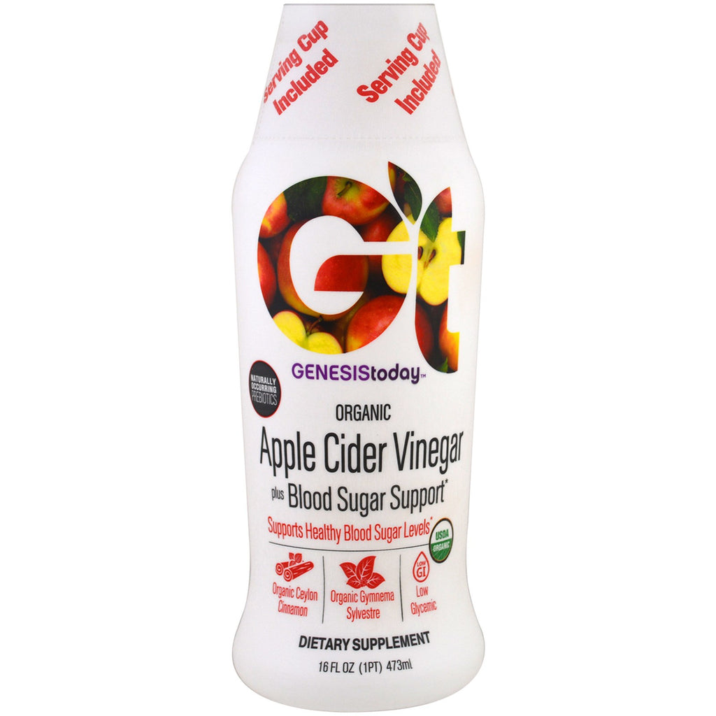 Genesis Today, æblecidereddike plus blodsukkerstøtte, 16 fl oz (473 ml)