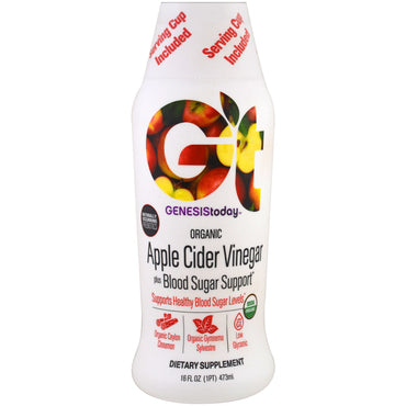 Genesis Today, Vinaigre de cidre de pomme et soutien à la glycémie, 16 fl oz (473 ml)