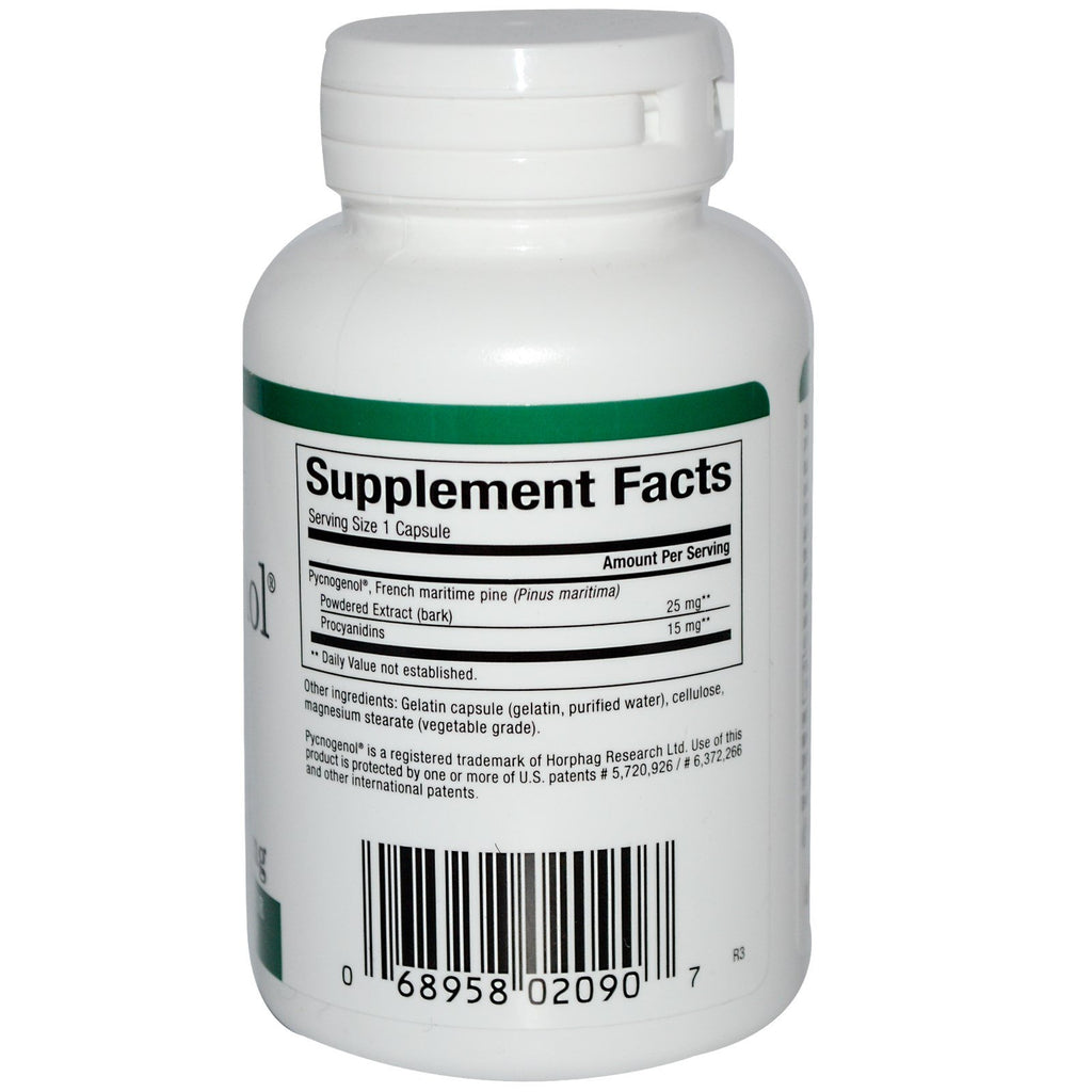 Natural Factors, picnogenolo, 25 mg, 60 capsule