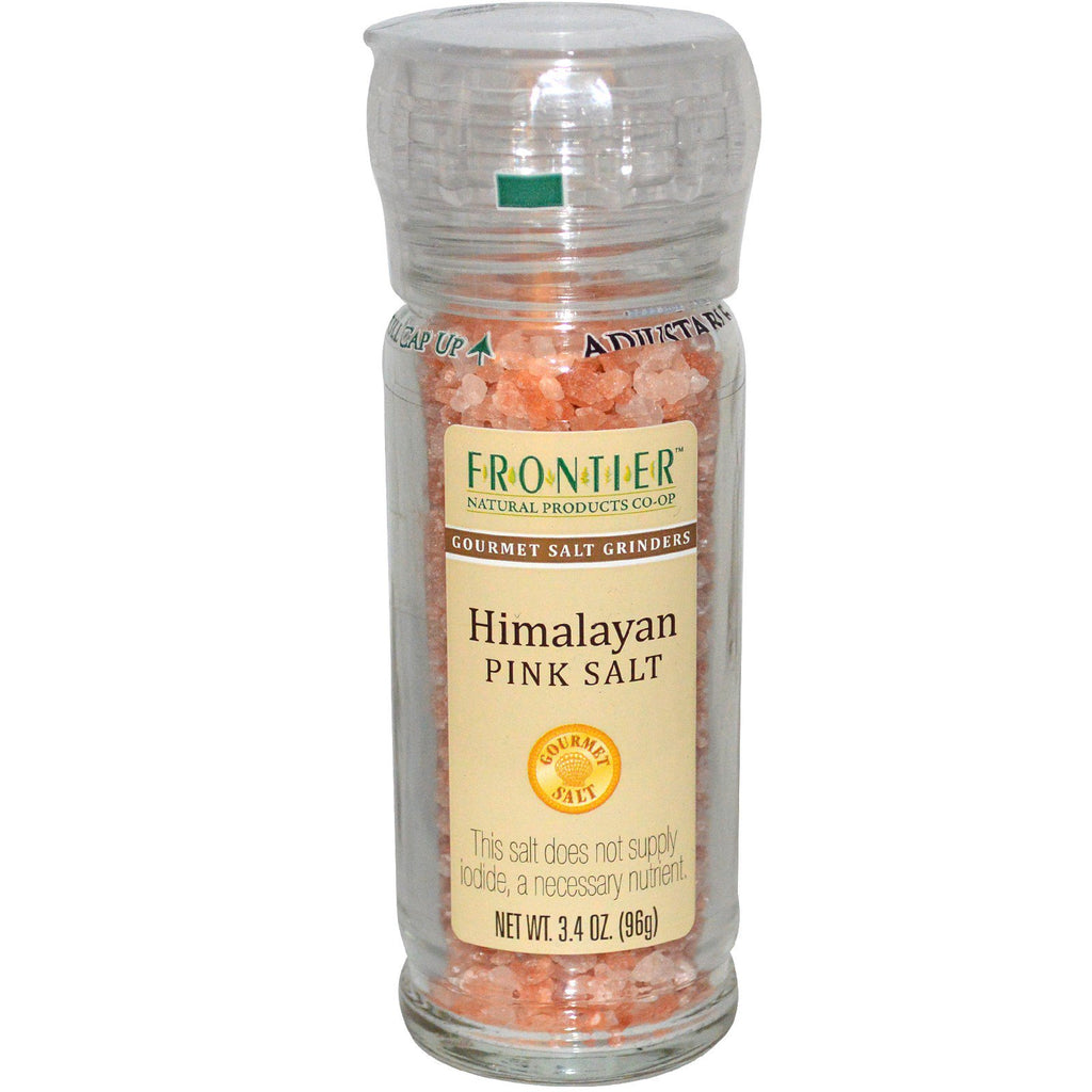 Frontier Natural Products, Różowa sól himalajska, Młynek do soli dla smakoszy, 3,4 uncji (96 g)