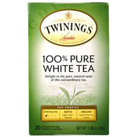 Twinings, té blanco 100 % puro, 20 bolsitas de té, 30 g (1,06 oz) cada una