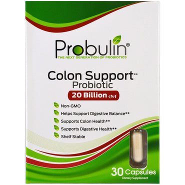 Probulin, Apoyo al colon, Probiótico, 30 cápsulas