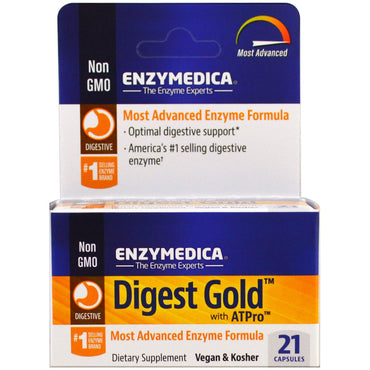 Enzymedica, Digest Gold مع ATPro، 21 كبسولة