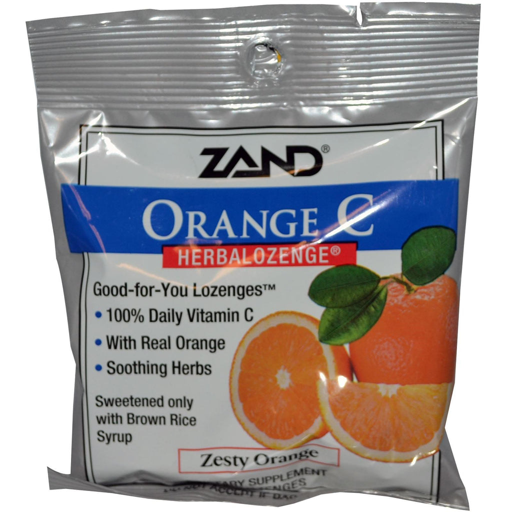 Zand, Orange C, Herbalozenge, Naranja picante, 15 pastillas