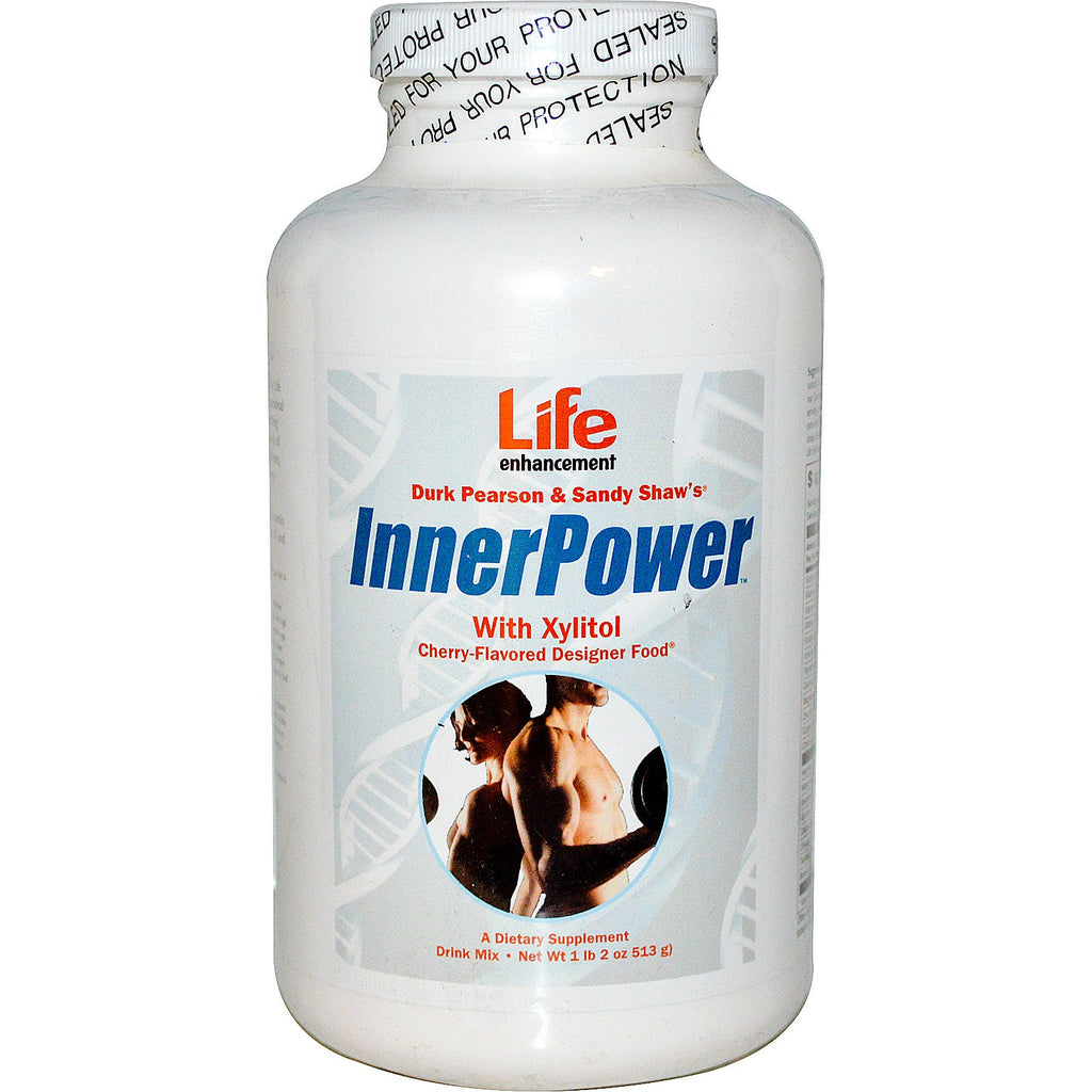 Life Enhancement, Durk Pearson &amp; Sandy Shaw's, Inner Power avec mélange à boisson au xylitol, aromatisé à la cerise, 1 lb 2 oz (513 g)