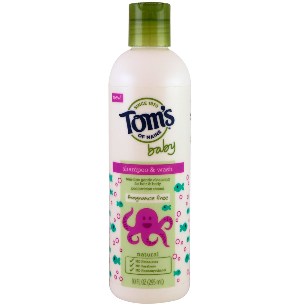 Tom's of Maine, baby, schampo och tvätt, parfymfri, 10 fl oz (295 ml)