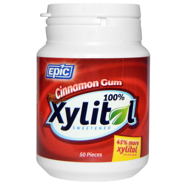 Epic Dental 100% Xylitol Sweetened Cinnamon Gum 50 Pieces