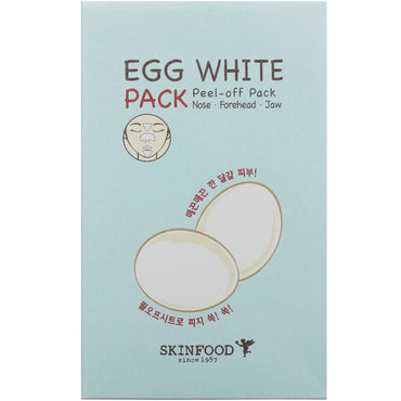 Skinfood, Egg White Pack, Peel-Off Pack for Nose, Forehead, Jaw, 10 Sheets