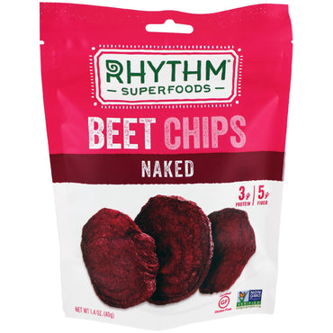 Rhythm Superfoods, chips de remolacha, desnudos, 40 g (1,4 oz)