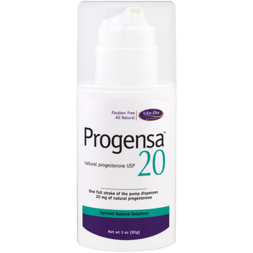 Life Flo Health, Progensa، البروجسترون الطبيعي USP 20، 3 أونصة (85 جم)