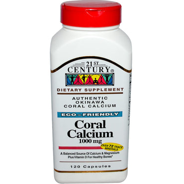 21. Jahrhundert, Korallenkalzium, 1000 mg, 120 Kapseln