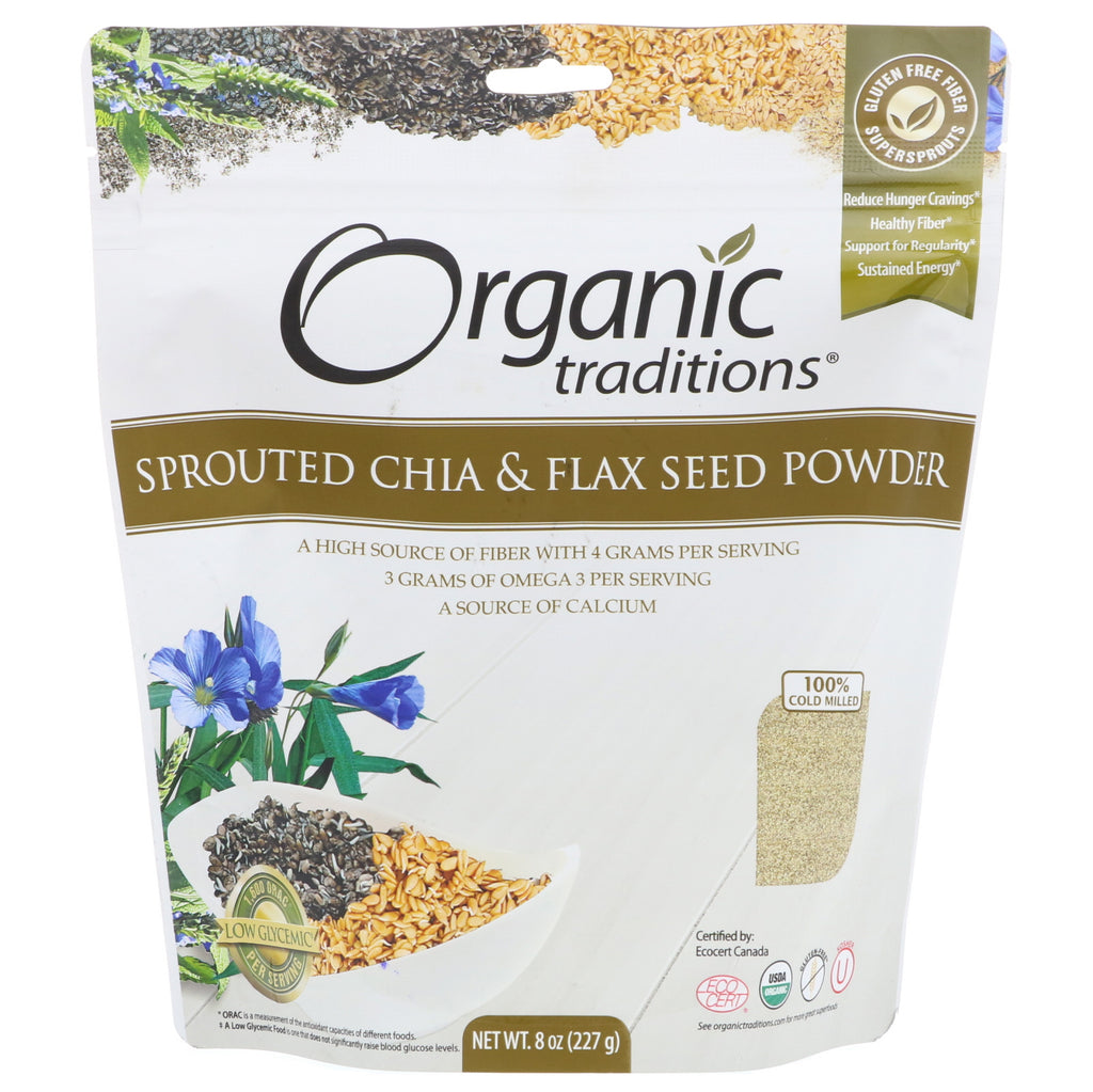 Traditions, Sprouted Chia & Flax Seed Powder, 8 oz (227 g)
