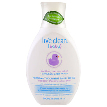 Live Clean Baby Soothing Oatmeal Relief Tearless Baby Wash 10 ออนซ์ (300 มล.)