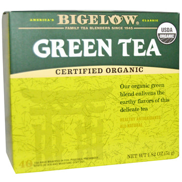 Bigelow, תה ירוק, 40 שקיות תה, 1.82 אונקיות (51 גרם)