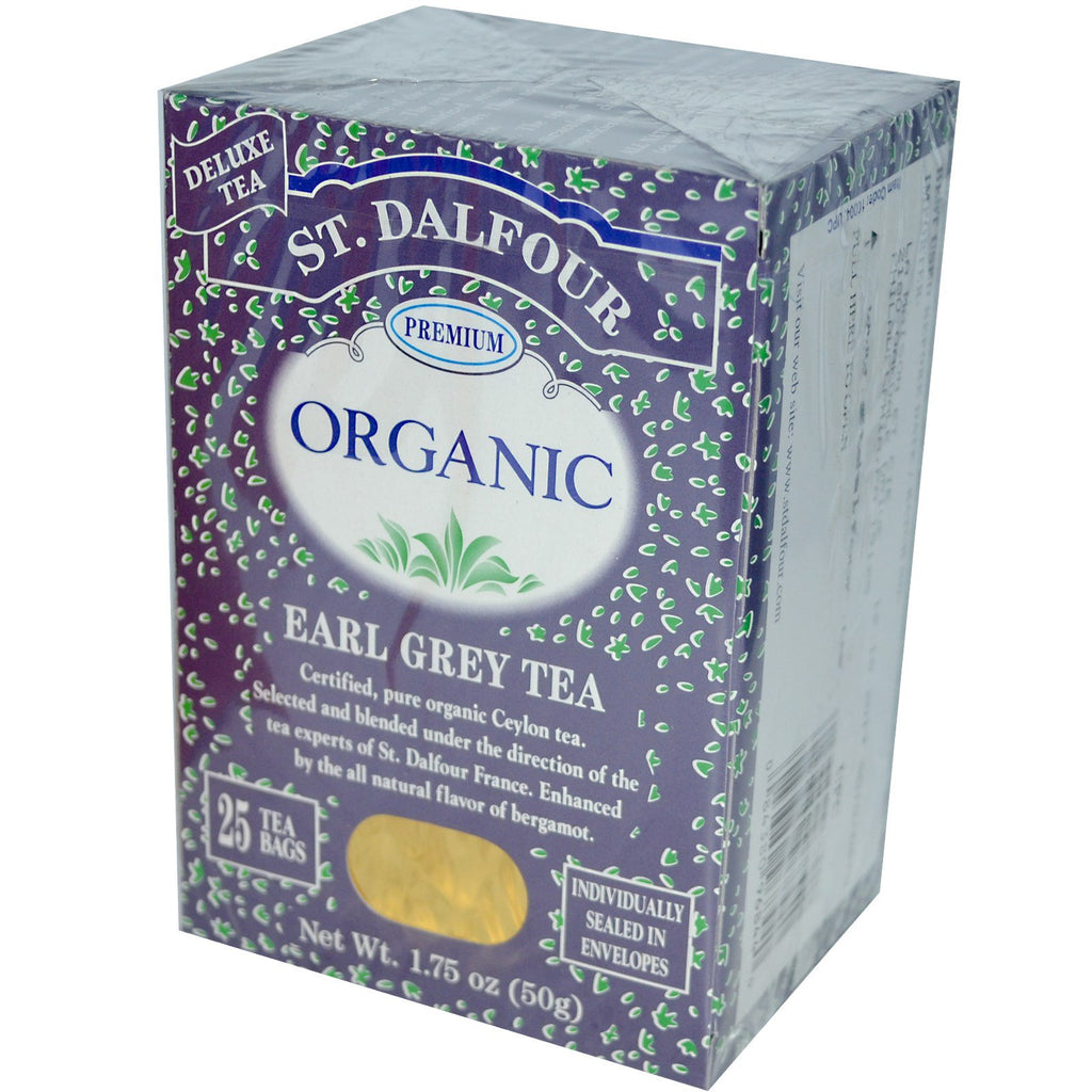 St. Dalfour, , Earl Grey Tea, 25 tepåsar, 1,75 oz (50 g)