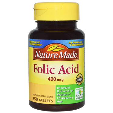 Nature Made, Folsäure, 400 µg, 250 Tabletten