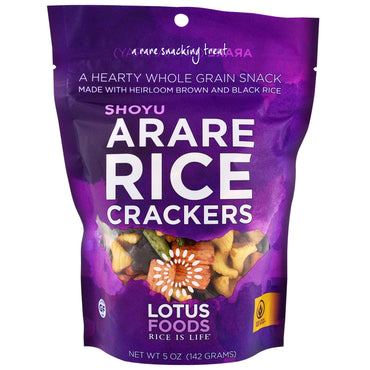 Lotus Foods, Craquelins de riz Arare, Shoyu, 5 oz (142g)