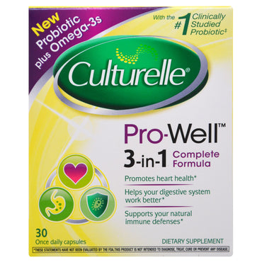 Culturelle, Pro-Well, fórmula completa 3 en 1, 30 cápsulas