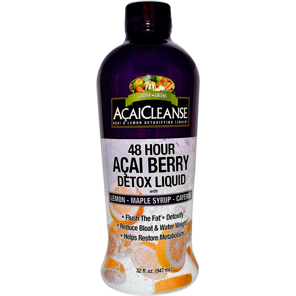 Hagegrønt, AcaiCleane, 48 timers Acai Berry Detox Liquid, 32 fl oz (947 ml)