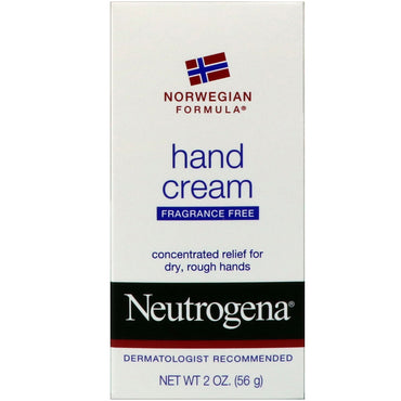 Neutrogena, Crema para manos, Sin fragancia, 2 oz (56 g)