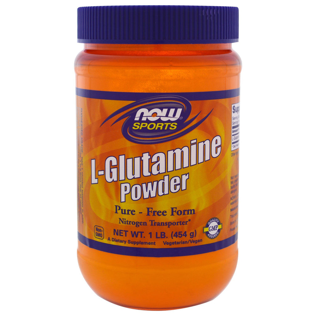 Now Foods, pudră de L-glutamina, 1 lb (454 g)