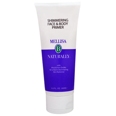 Mellisa B. Naturally, Prebase brillante para rostro y cuerpo, 3 fl oz (88 ml)
