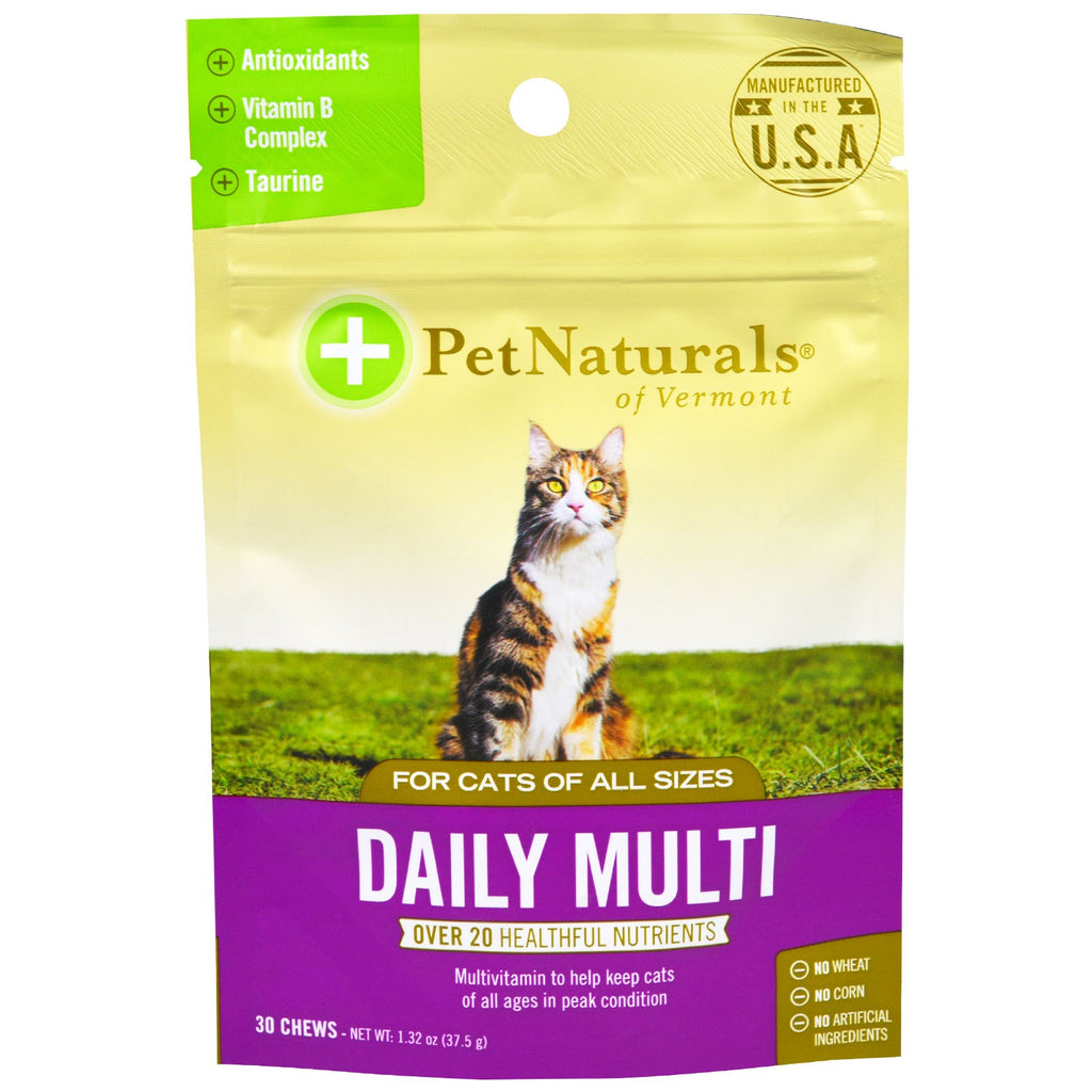Pet Naturals of Vermont Daily Multi สำหรับแมว 30 เคี้ยว 1.32 ออนซ์ (37.5 กรัม)